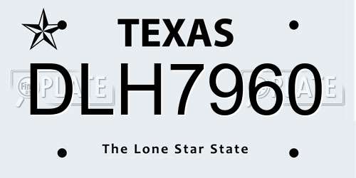 DLH7960 Texas License Plate