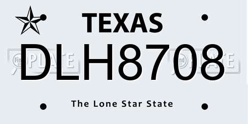 DLH8708 Texas License Plate