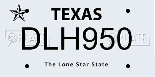 DLH950 Texas License Plate