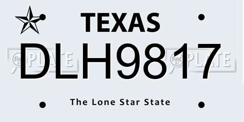 DLH9817 Texas License Plate