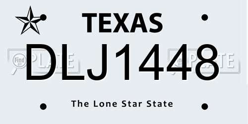 DLJ1448 Texas License Plate