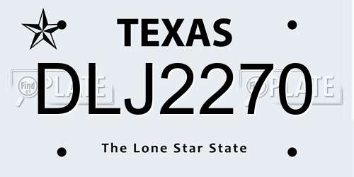 DLJ2270 Texas License Plate