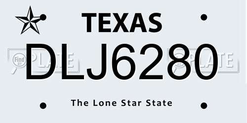 DLJ6280 Texas License Plate