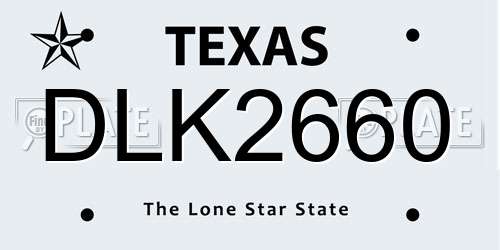 DLK2660 Texas License Plate