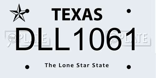 DLL1061 Texas License Plate