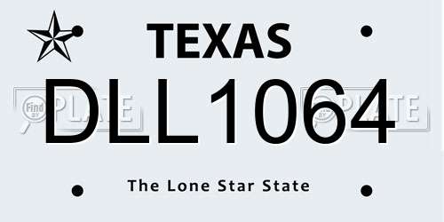 DLL1064 Texas License Plate