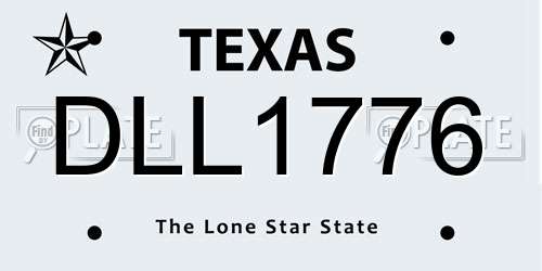 DLL1776 Texas License Plate