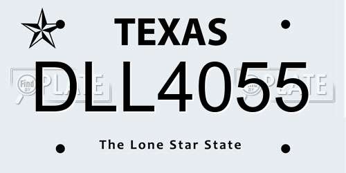 DLL4055 Texas License Plate