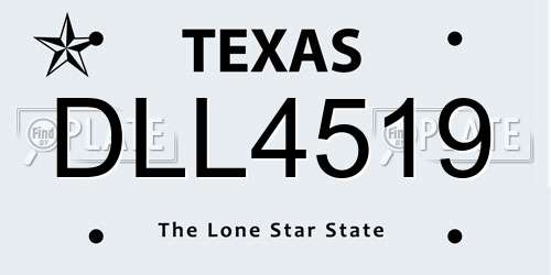 DLL4519 Texas License Plate