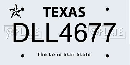 DLL4677 Texas License Plate