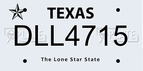 DLL4715 Texas License Plate