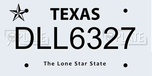 DLL6327 Texas License Plate