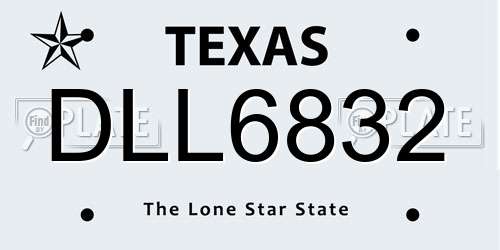 DLL6832 Texas License Plate