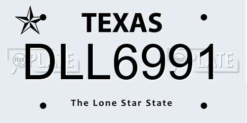 DLL6991 Texas License Plate