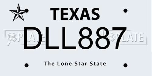 DLL887 Texas License Plate