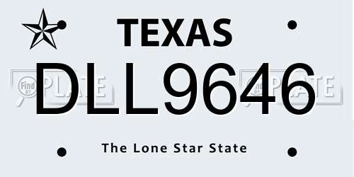 DLL9646 Texas License Plate
