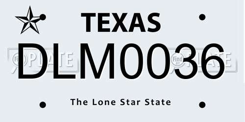 DLM0036 Texas License Plate