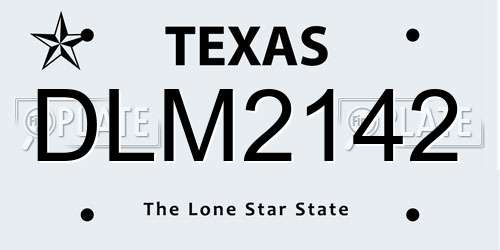DLM2142 Texas License Plate
