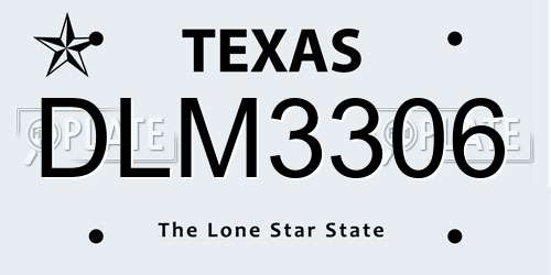 DLM3306 Texas License Plate