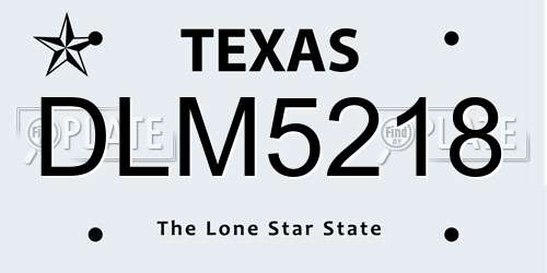 DLM5218 Texas License Plate