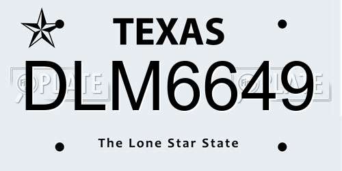 DLM6649 Texas License Plate