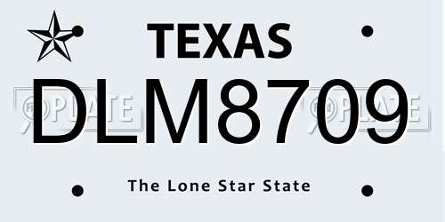 DLM8709 Texas License Plate