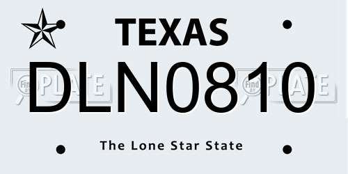 DLN0810 Texas License Plate