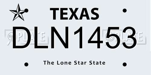 DLN1453 Texas License Plate