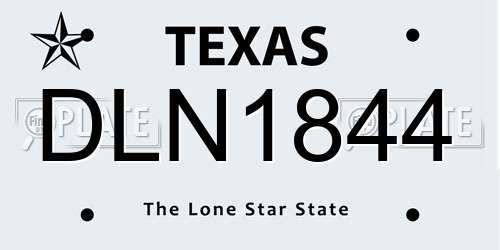 DLN1844 Texas License Plate