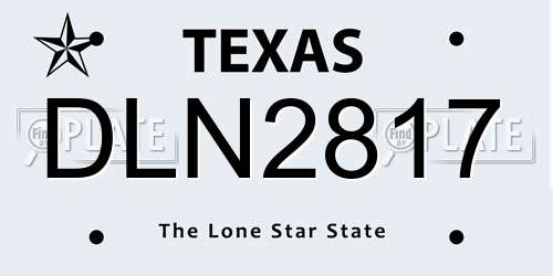 DLN2817 Texas License Plate