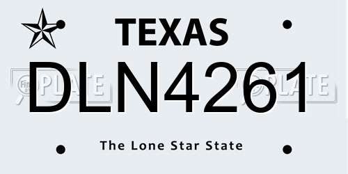 DLN4261 Texas License Plate