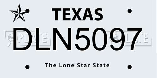 DLN5097 Texas License Plate