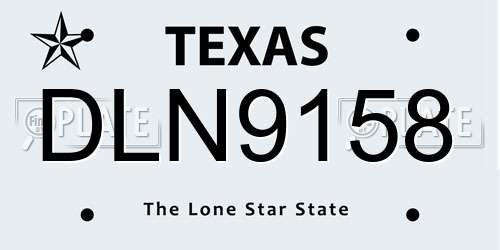 DLN9158 Texas License Plate