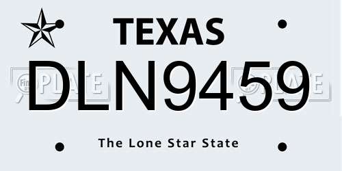 DLN9459 Texas License Plate