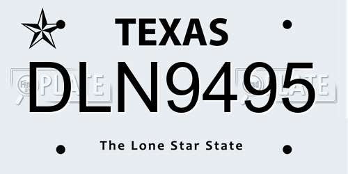 DLN9495 Texas License Plate