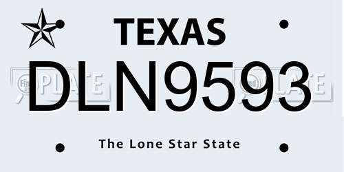 DLN9593 Texas License Plate