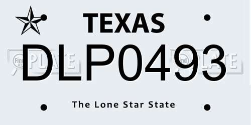 DLP0493 Texas License Plate