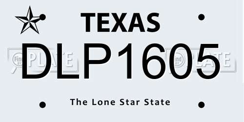 DLP1605 Texas License Plate