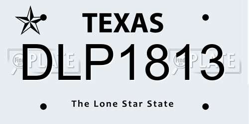 DLP1813 Texas License Plate