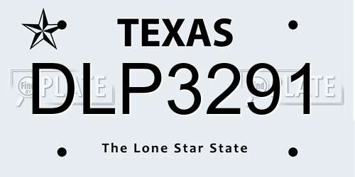 DLP3291 Texas License Plate