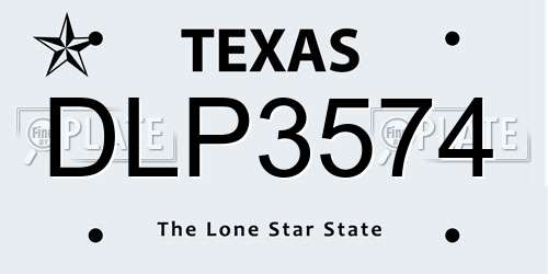 DLP3574 Texas License Plate