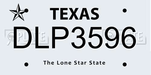 DLP3596 Texas License Plate