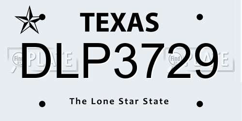 DLP3729 Texas License Plate