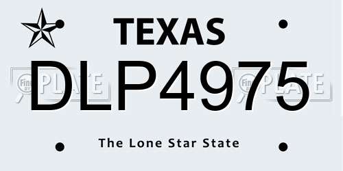 DLP4975 Texas License Plate