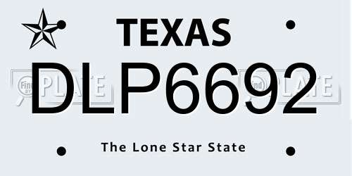DLP6692 Texas License Plate