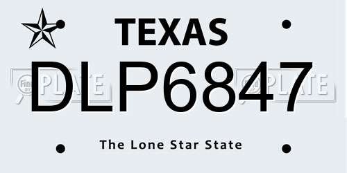 DLP6847 Texas License Plate