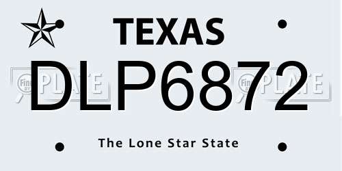 DLP6872 Texas License Plate