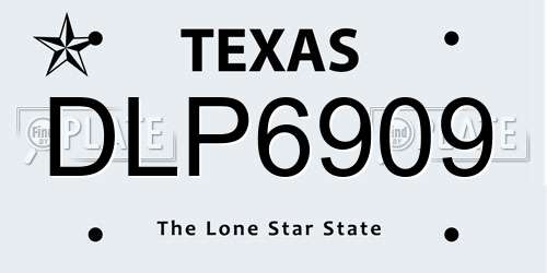 DLP6909 Texas License Plate
