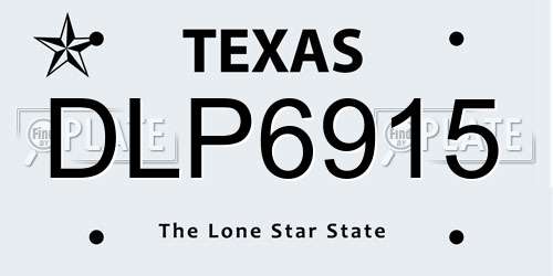DLP6915 Texas License Plate