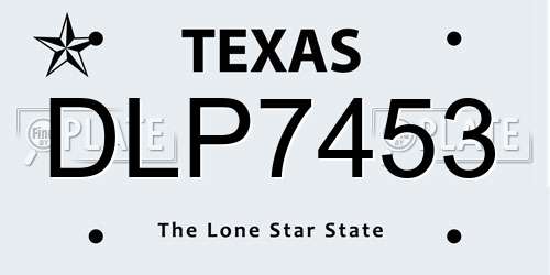 DLP7453 Texas License Plate